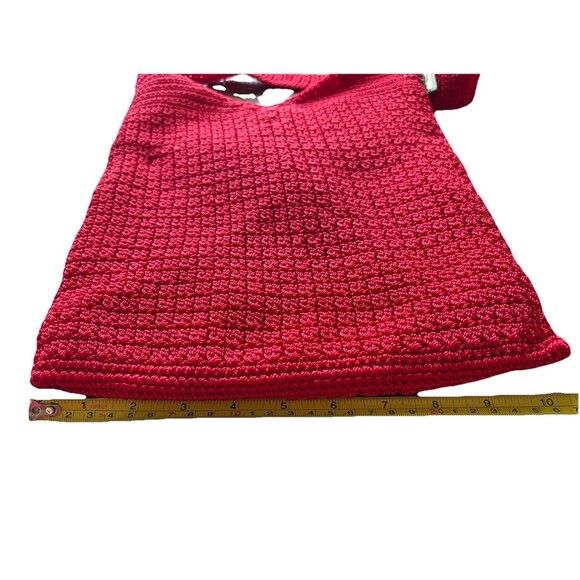Jacqueline Ferrar Red Crochet Woven Shoulder Bag NWOT Handbag Purse Boho Hobo - Picture 8 of 8
